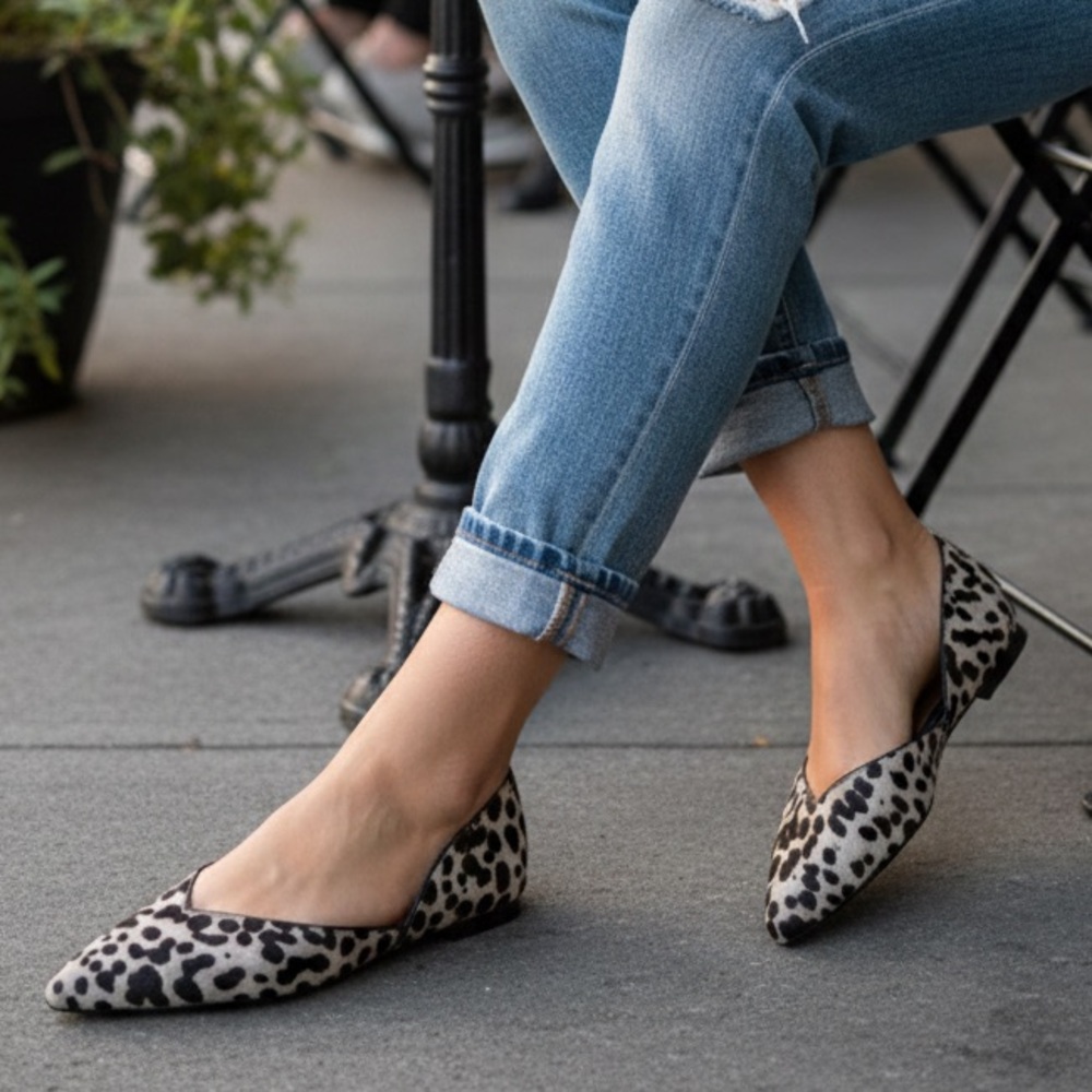 J. Jill Black and White Leopard Flats
